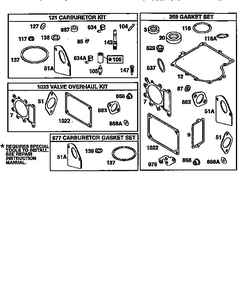 Gasket Kits Diagram and Parts List for 28Q700  Briggs and Stratton Engine